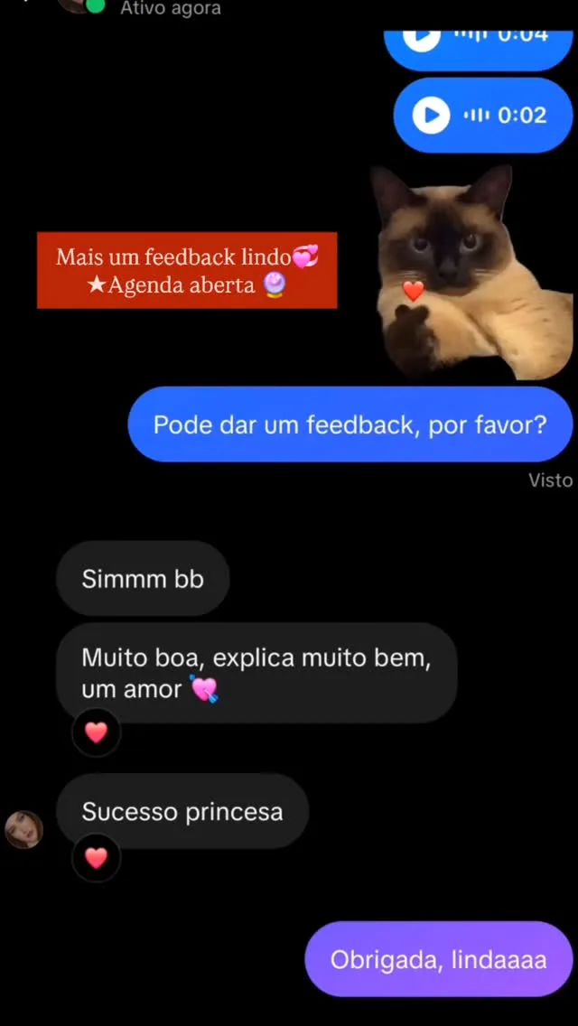 Captura de um feedback positivo sobre a leitura